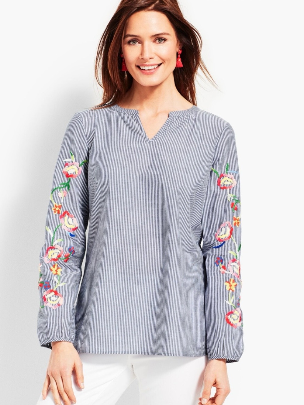 Talbots Embroidered Sleeve Top - MP